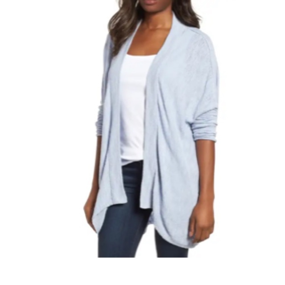 Caslon Drop Shoulder Cardigan in Blue Zen